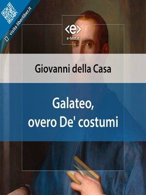cover image of Galateo, overo De' costumi